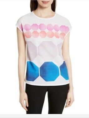 Ted Baker London Geometric Print Sleeveless Top